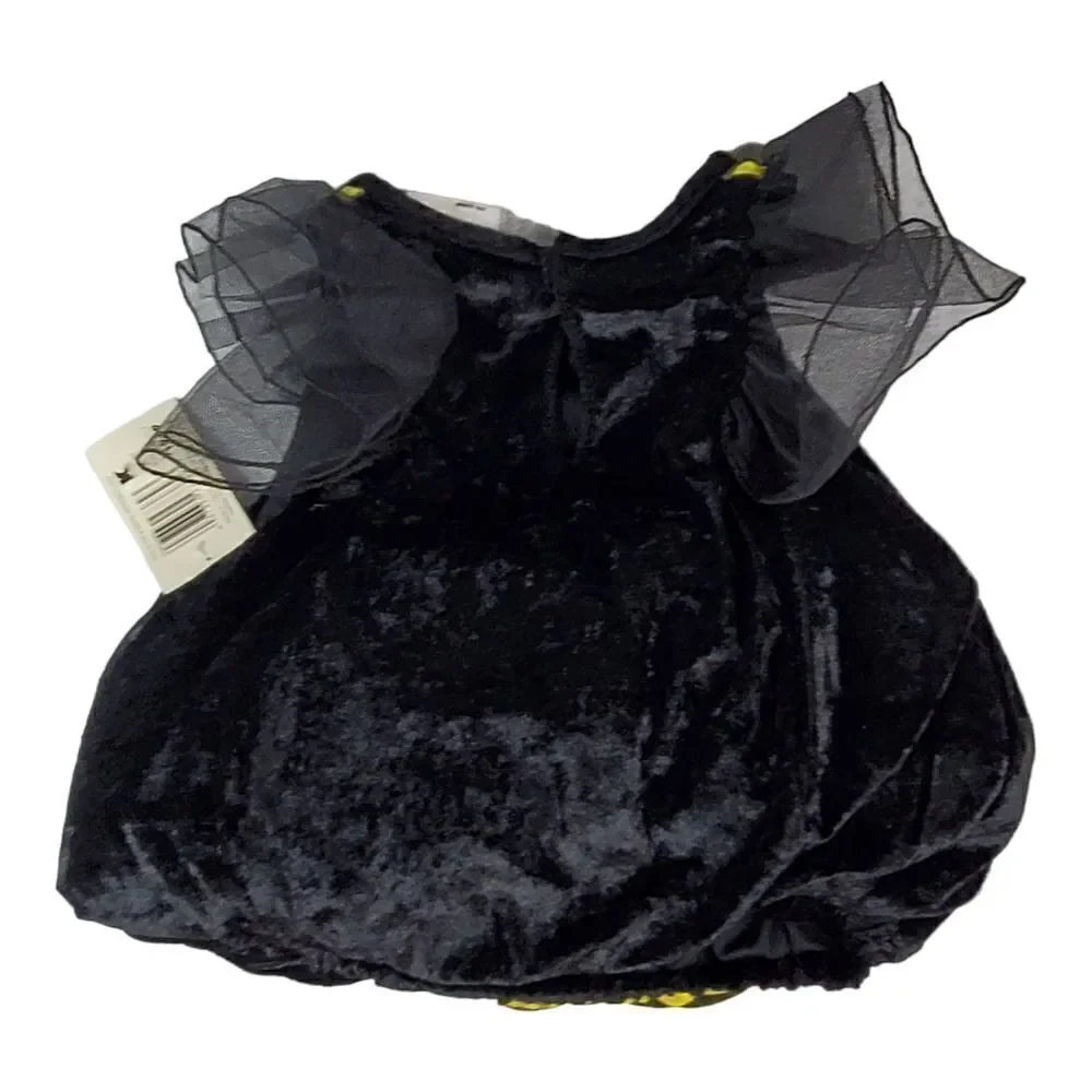 New Bumble Bee Halloween Costume Size 1-2 Years One Piece Black Yellow Dress Up